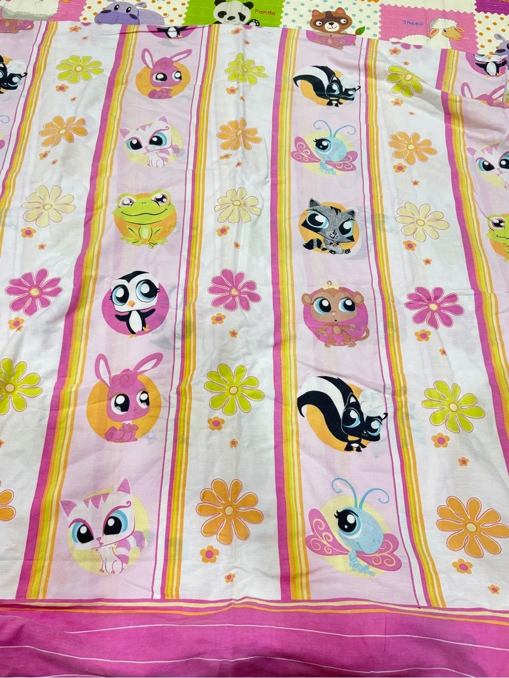 Vintage 2008 Littlest Pet Shop sheet flat cat frog bunny y2k full LPS nostalgia